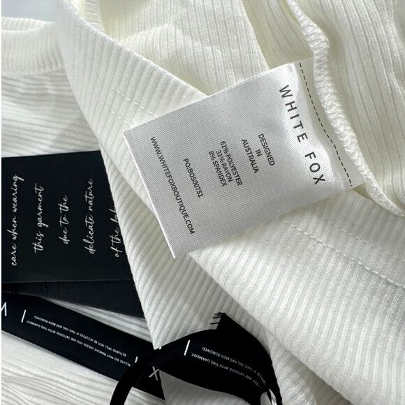 White Fox Sirena Rib Tank White Size M - Picture 7 of 8